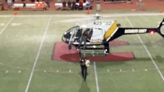 Sheriff's Helicopter Arrival Takes Homecoming to New Heights!