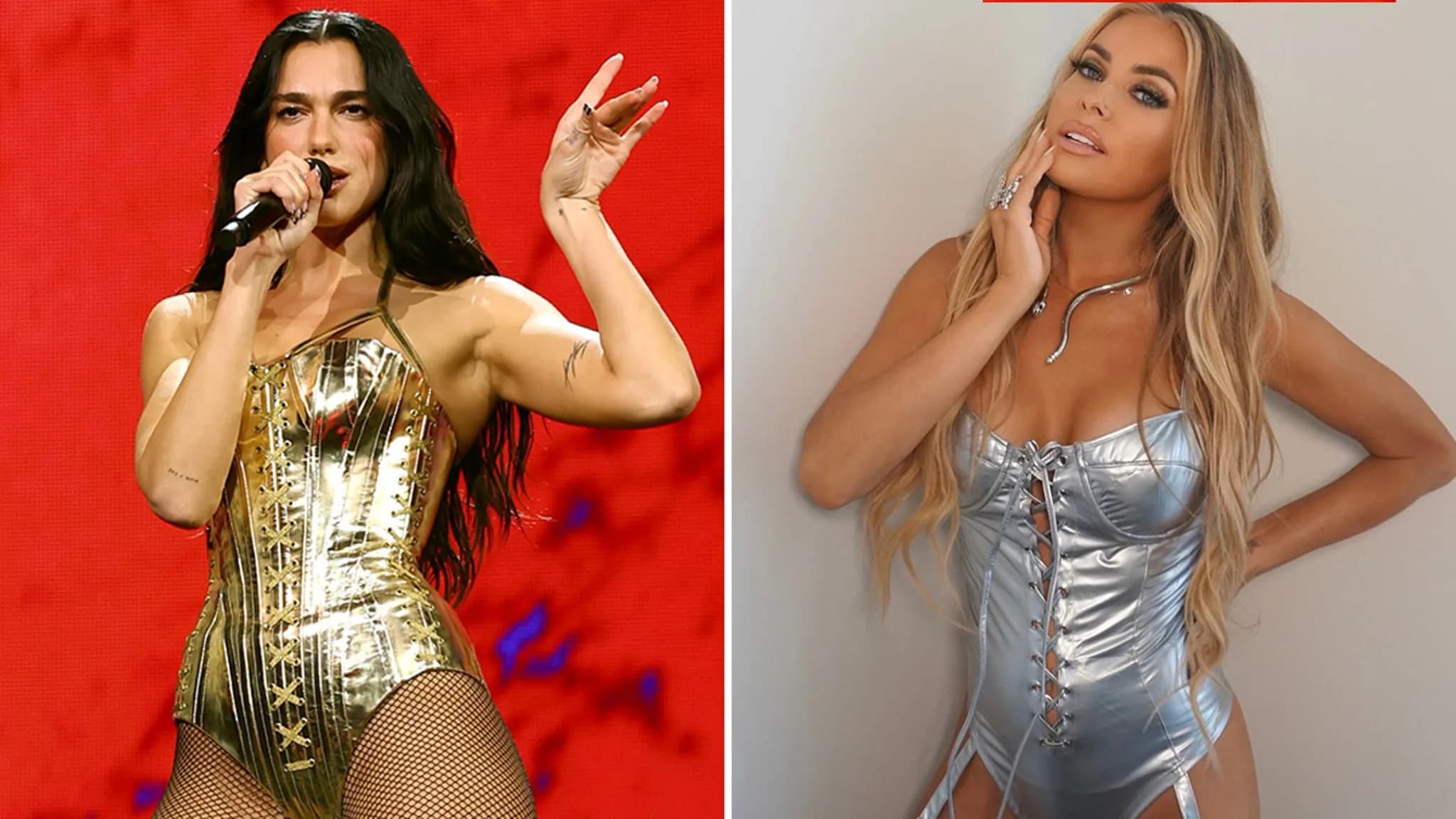 Corset Clash: Dua Lipa and Carmen Electra Face Off in a Spooky Style Showdown!
