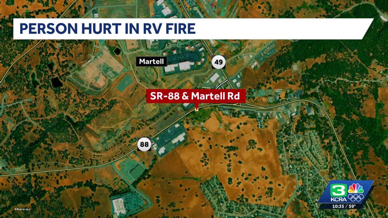 Fiery Mishap: RV Blaze Sends One to the Hospital in Amador County