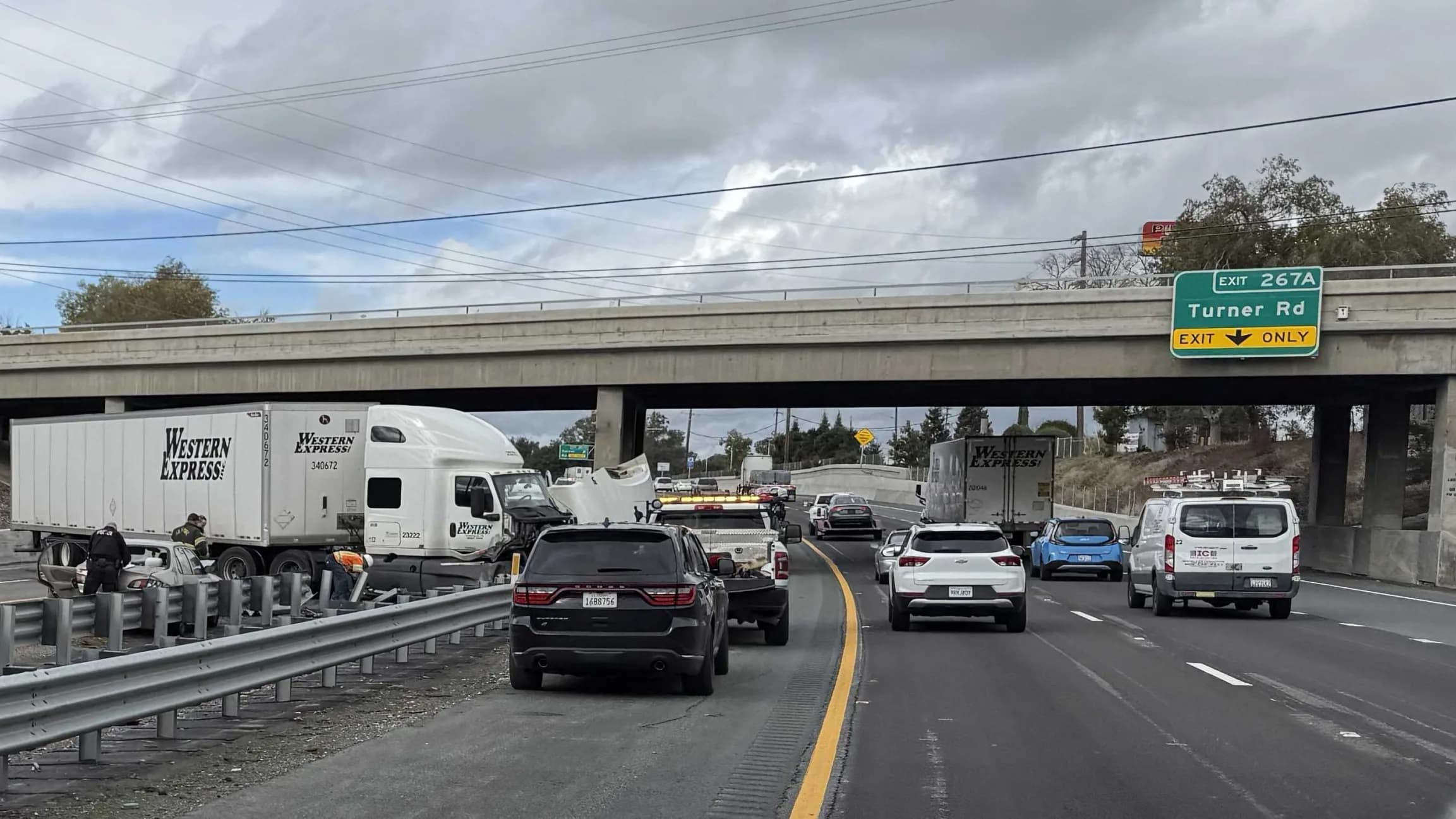 Highway 99 Holds Up Traffic with Shocking Big Rig Mishap!