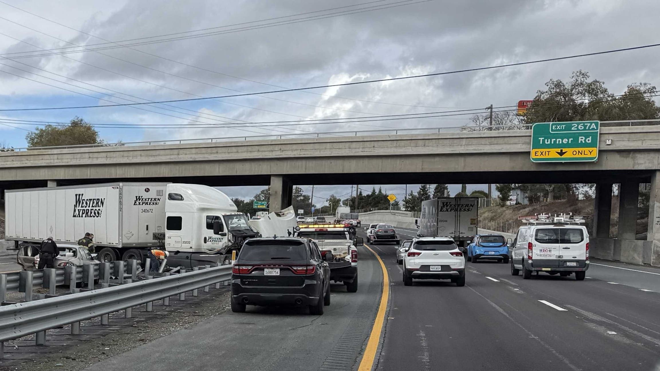 Highway 99 Holds Up Traffic with Shocking Big Rig Mishap!