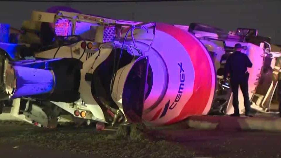 Concrete Chaos: Cement Truck Overturns and Causes Traffic Turmoil in Sacramento