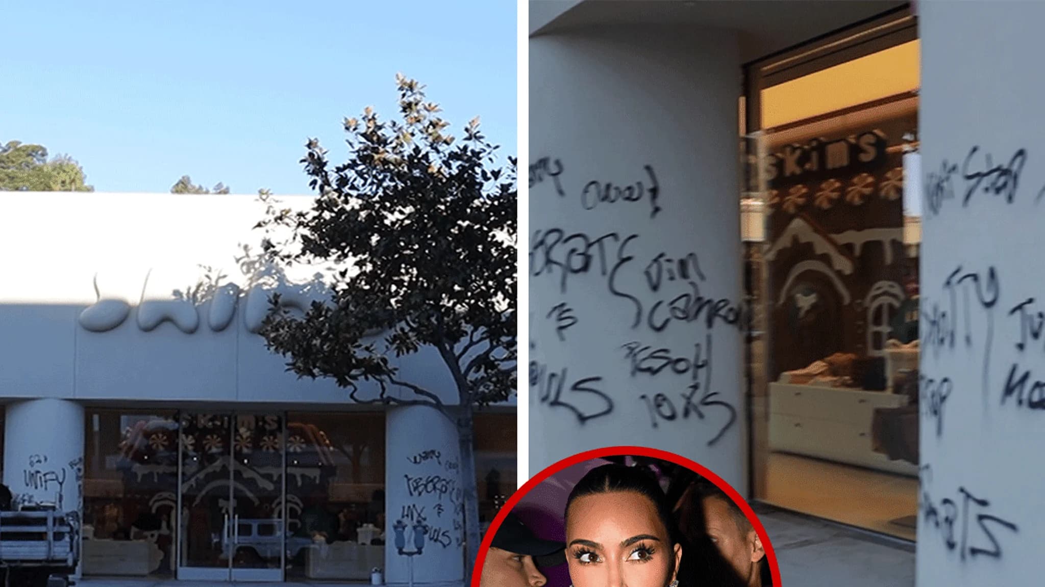 Graffiti Gone Wild: When Kim Kardashian's SKIMS Store Became a Canvas for Vandalism