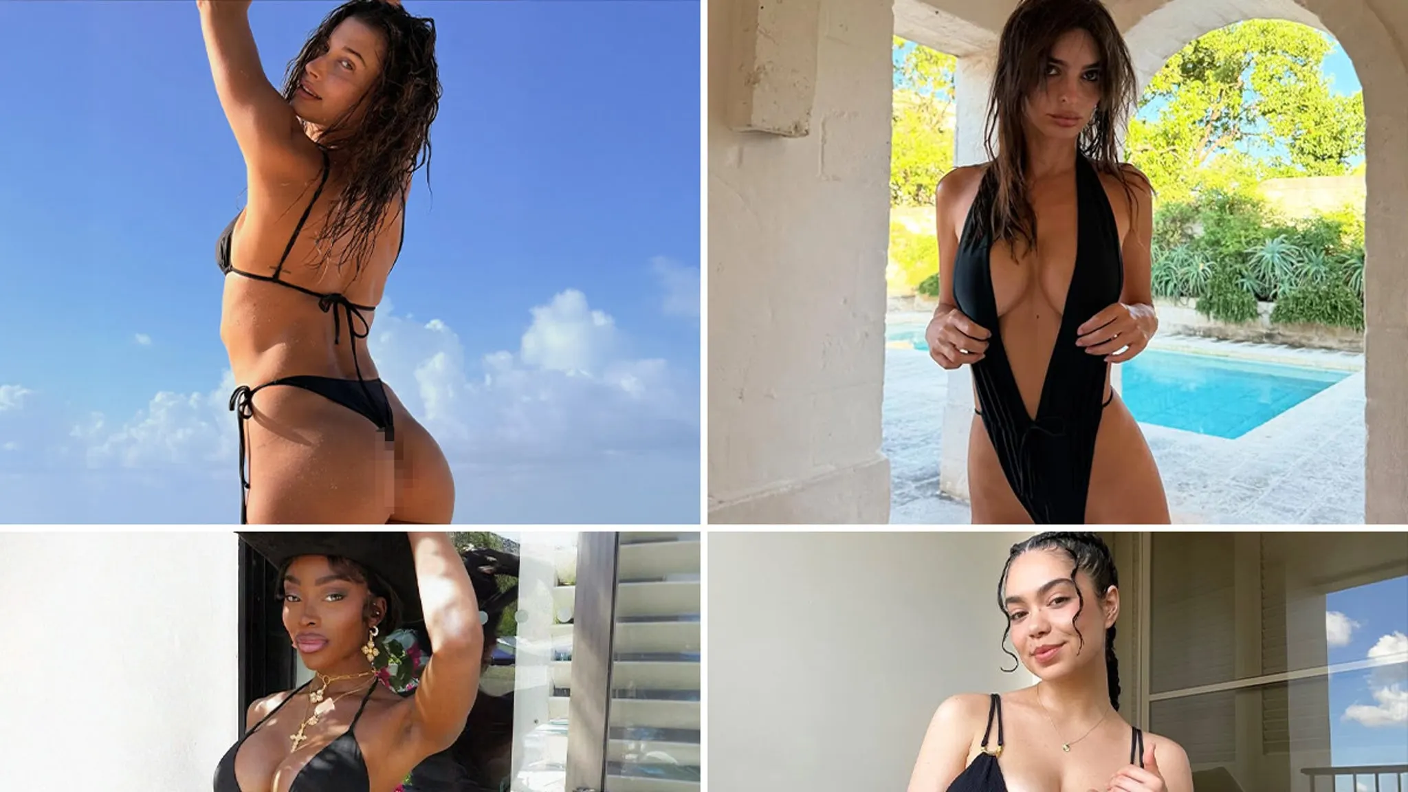 Splashed in Black: Celebrity Bikini Babes Steal the Show Over Holiday Sales