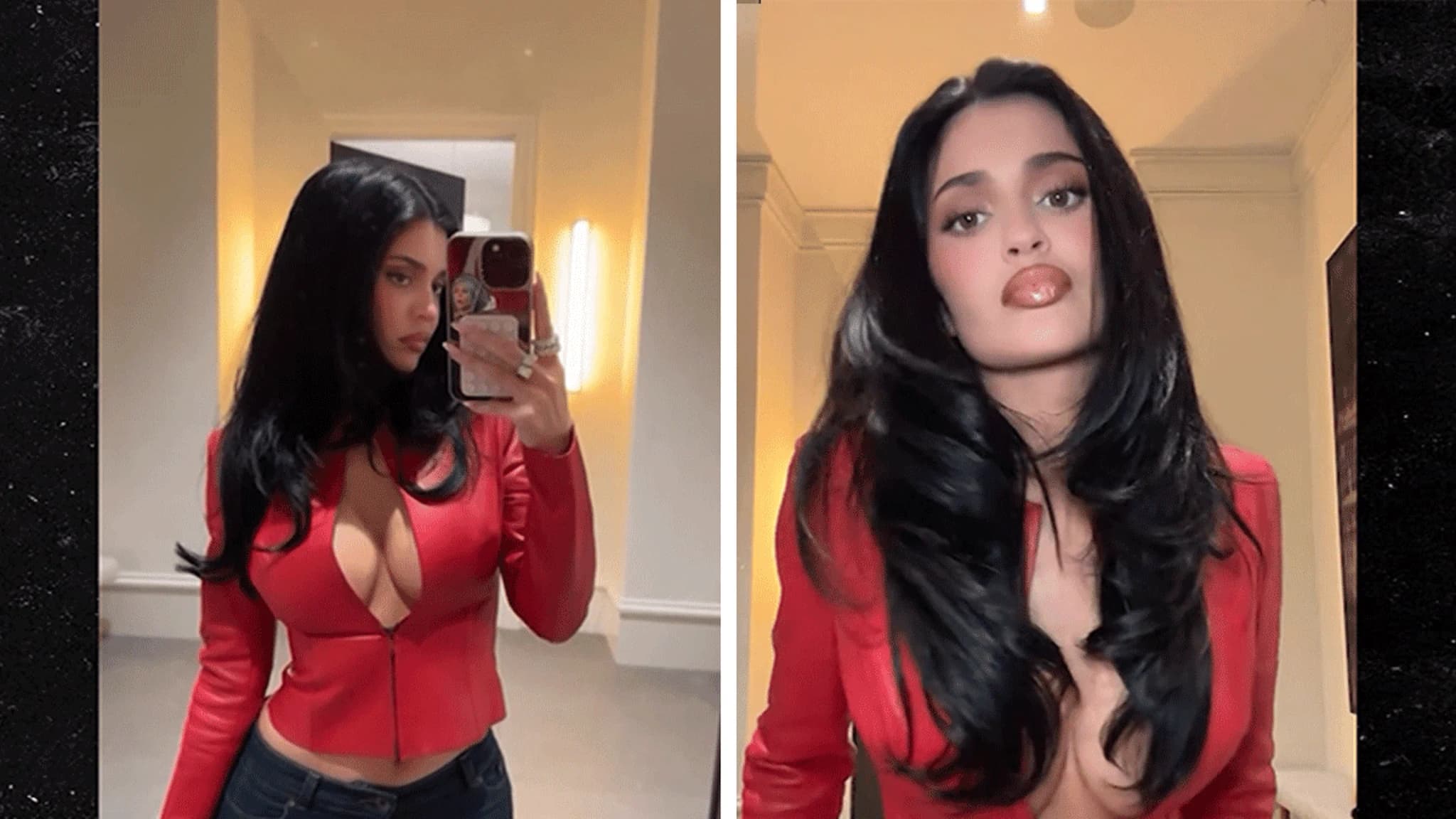 Kylie Jenner Dazzles in Red Leather—Is She Setting a New Holiday Trend?