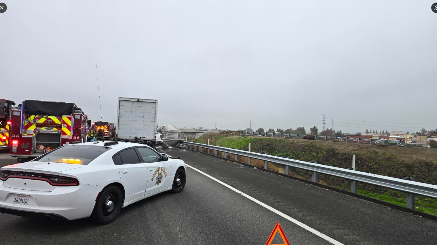 Concrete Chaos: I-205 Lane Closures After Truck Takes a Tumble