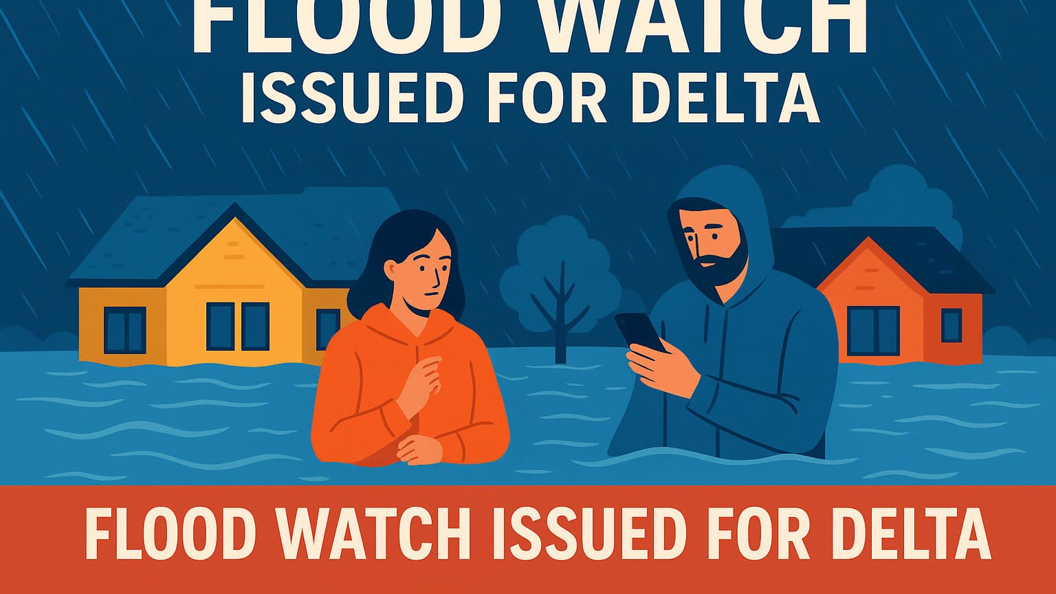 Community on Alert: Flood Watch Issued for Delta Amid Heavy Rainfall