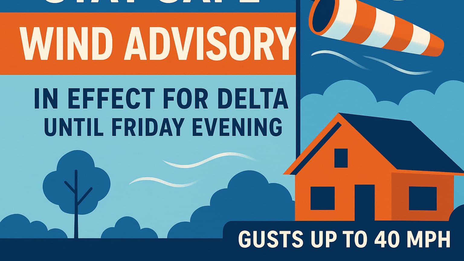 Stay Safe: Wind Advisory in Effect for Delta Until Friday Evening