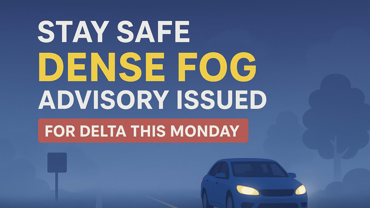 Stay Safe: Dense Fog Advisory Issued for Delta This Monday