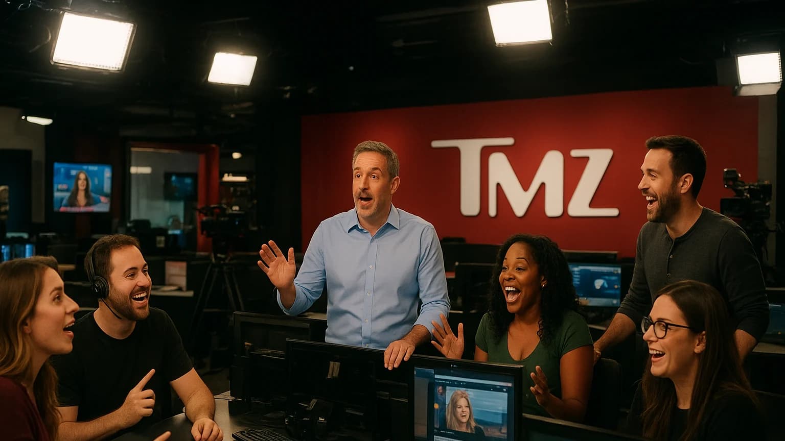 Step Inside the TMZ Newsroom: Where Chaos and Laughter Collide Live!