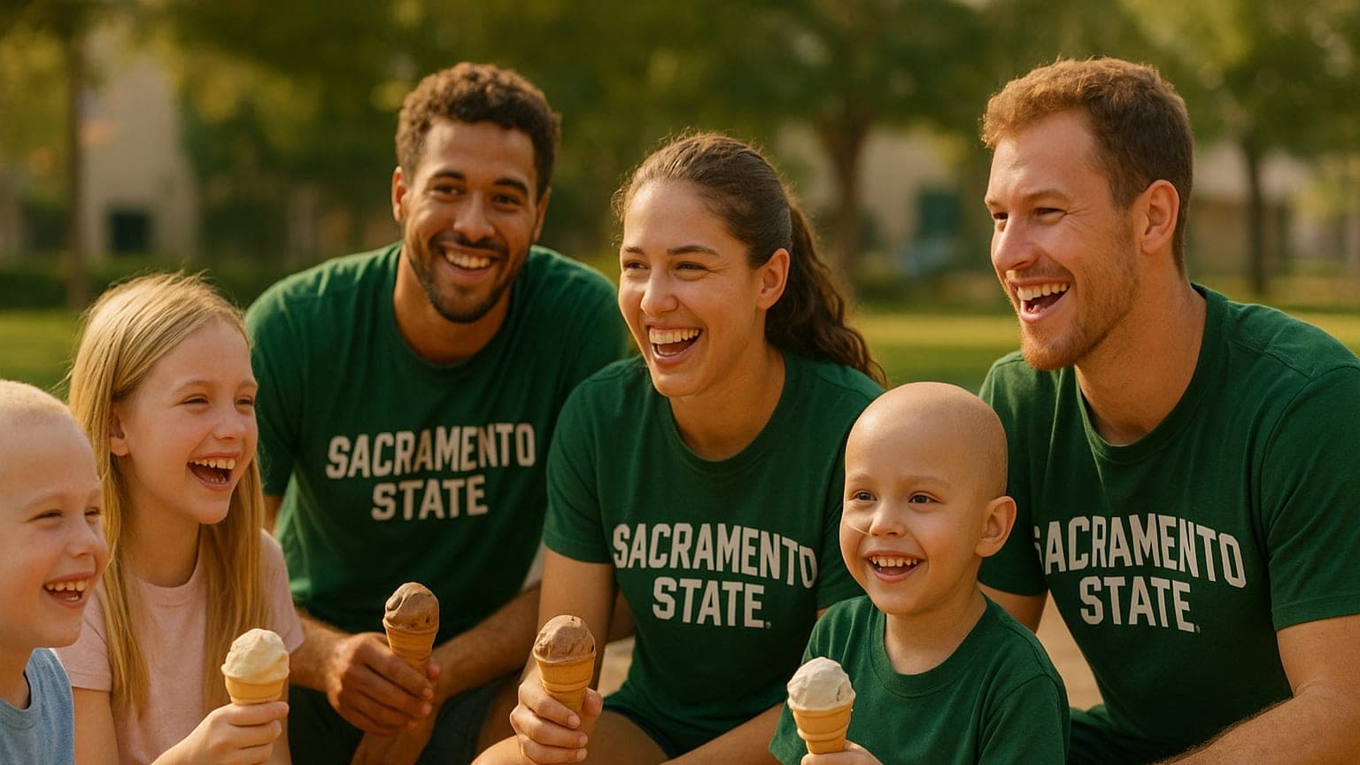 Sacramento State Athletes Serve Smiles and Ice Cream at Shriners Children's Hospital