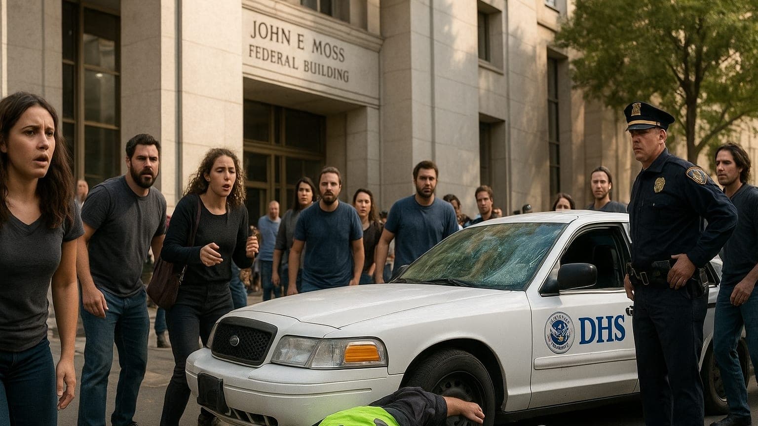 Chaos at the Gates: DHS Vehicle Strikes Legal Observer in Sacramento Scandal