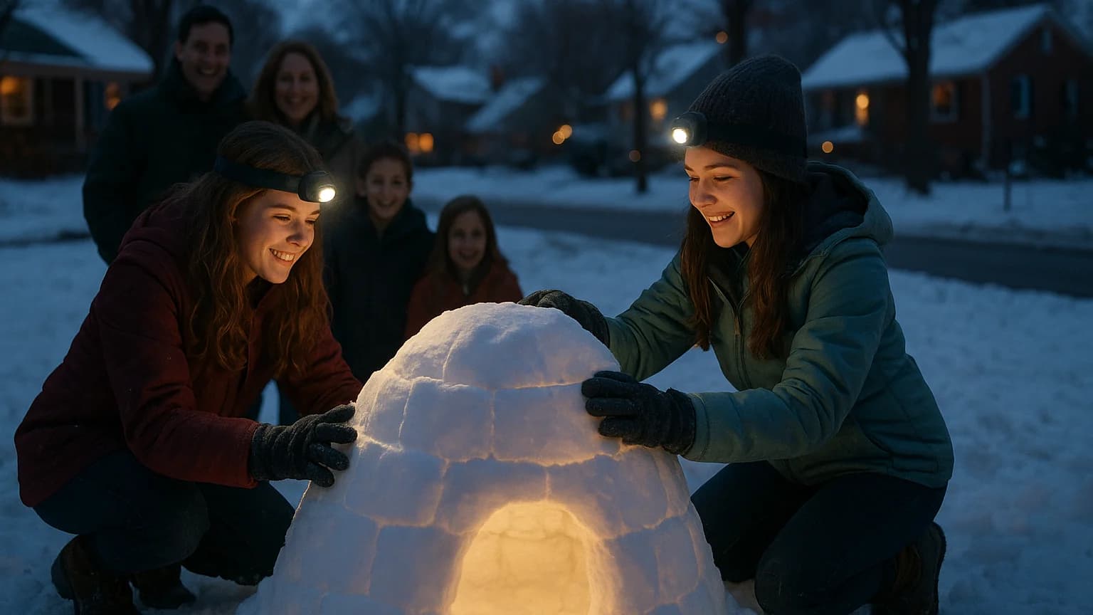 Teens Turn Winter's Chill Into Community Thrill with Heartwarming Igloo