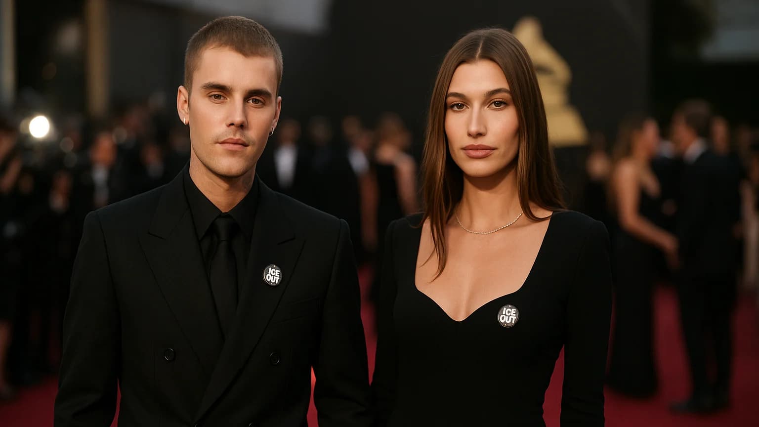 Bieber’s Bold Statement: Fashion, Politics, and Pins at the Grammys!