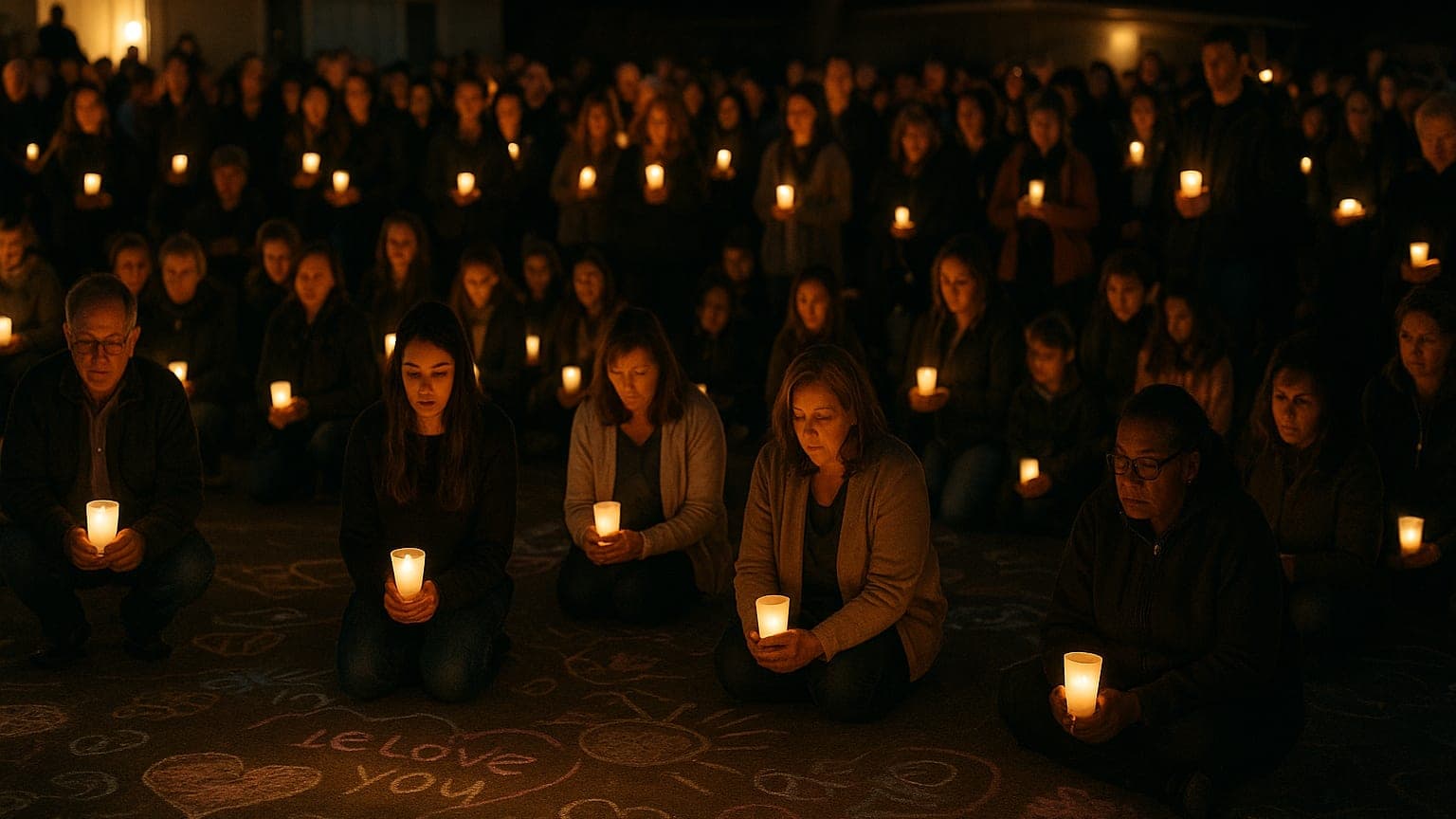 A Heartfelt Vigil: Neighbors Unite to Honor a Family Tragically Lost