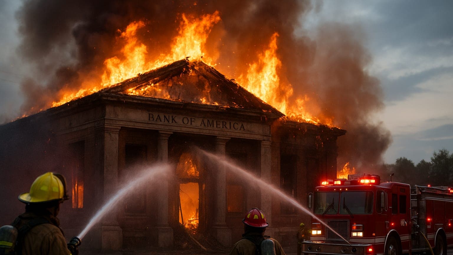 Flames Rise as Sacramento Firefighters Battle Blaze at Abandoned Bank of America
