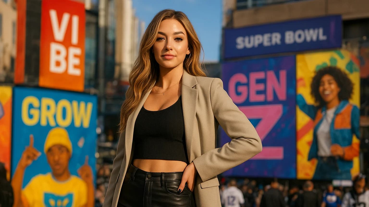 Gen-Z Takes the Super Bowl: Gabby McCarthy's Selfies Steal the Show!