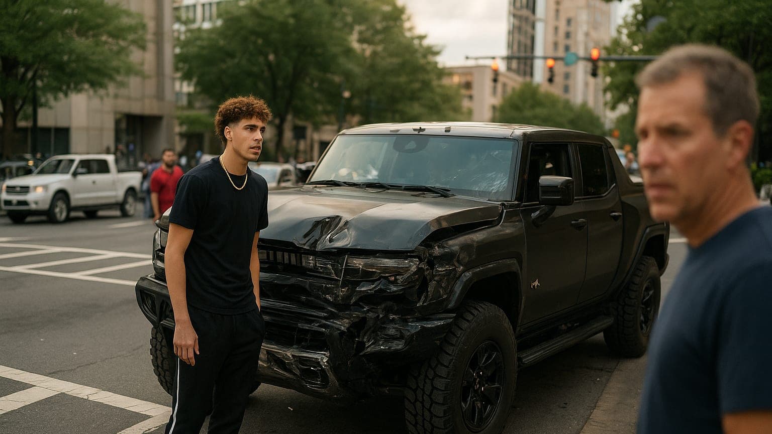 LaMelo Ball's Custom Hummer Takes a Hit: A Crash Caught on Camera!