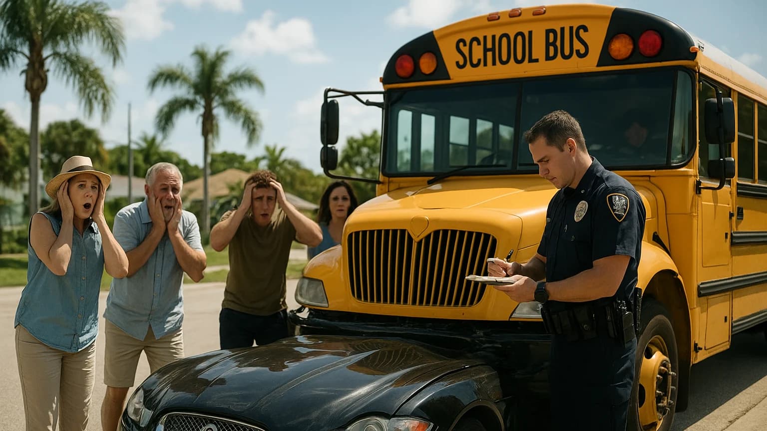 Jaguar vs. School Bus: A Day of Crashes and Chaos!