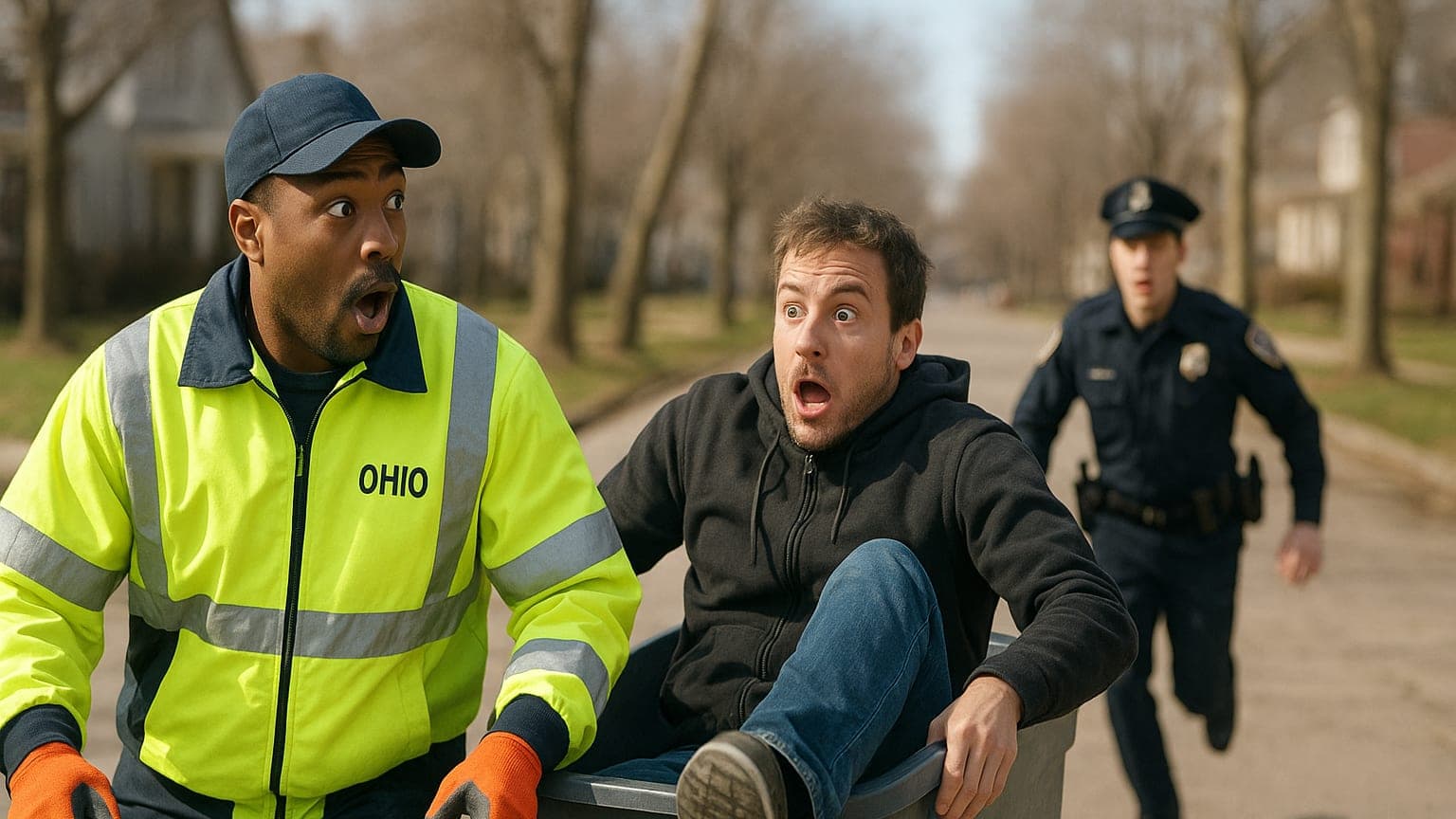 When Trash Goes Viral: Ohio Sanitation Worker Finds Suspect Hiding in a Can!