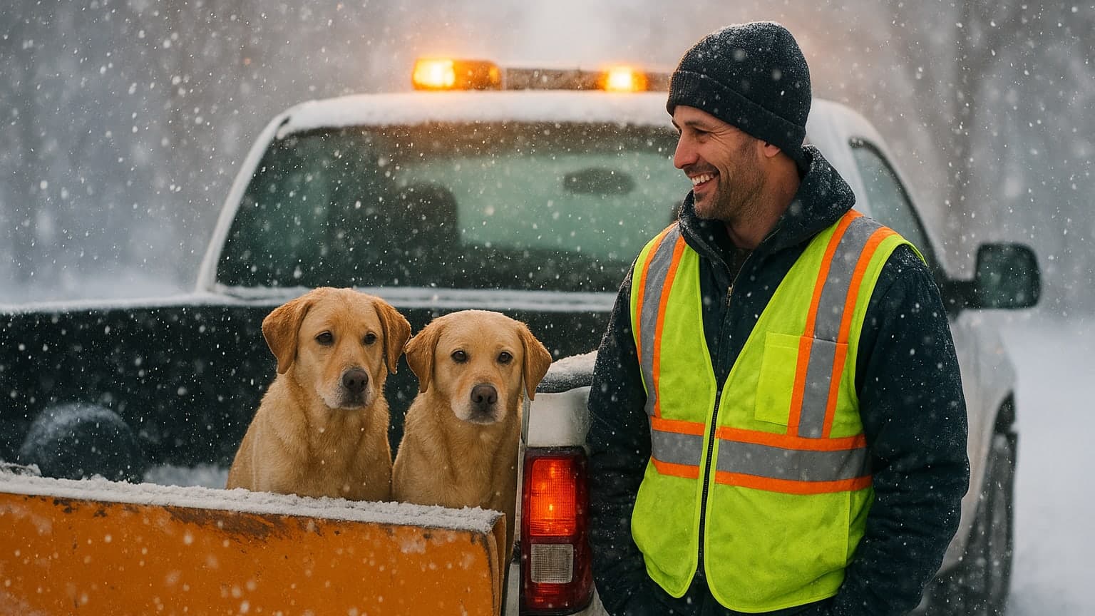 Blizzard Heroes: How a Snow Plow Driver Saved Two Dogs from a Frosty Fate