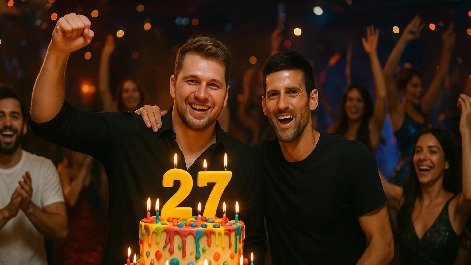 Luka Doncic's Birthday Bash: Where Basketball Meets Birthday Cake with Djokovic!