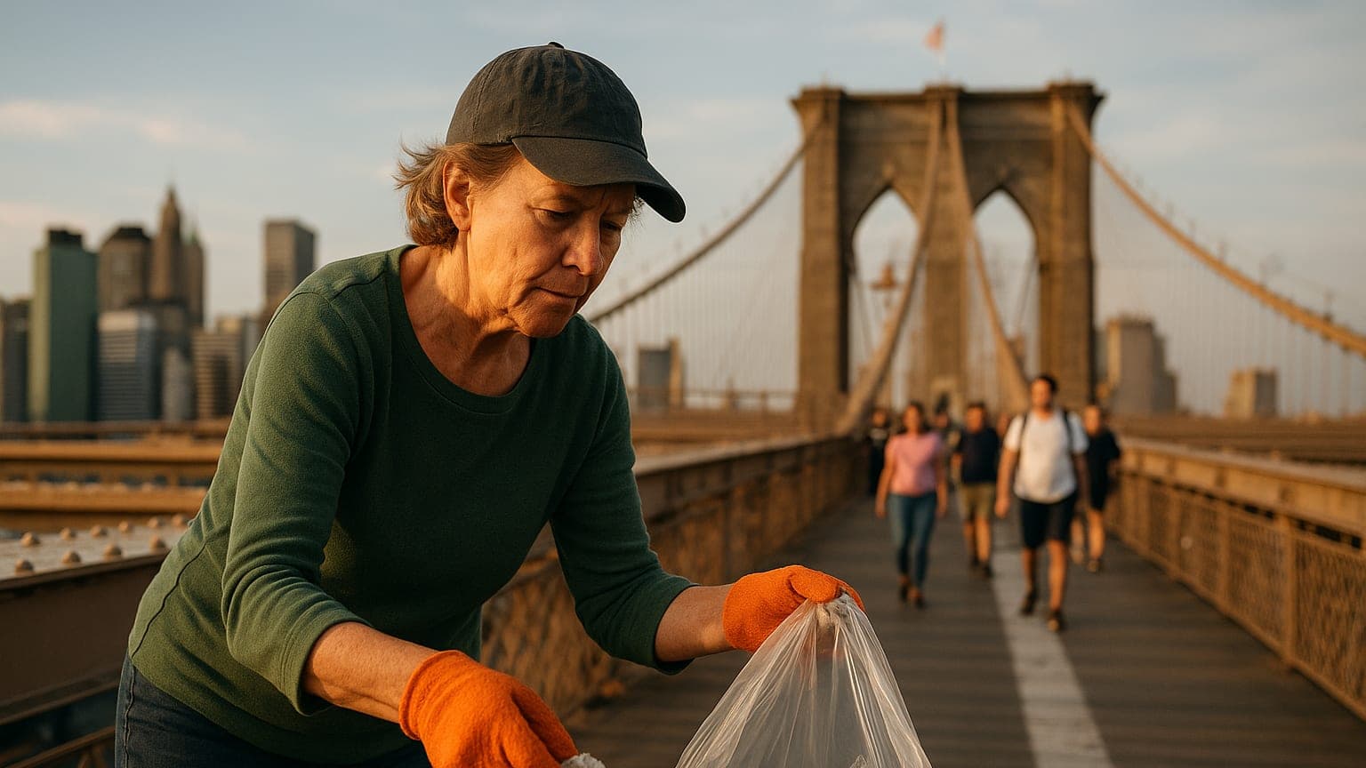 Ellen Baum: The Trash-Busting Hero of Brooklyn Bridge