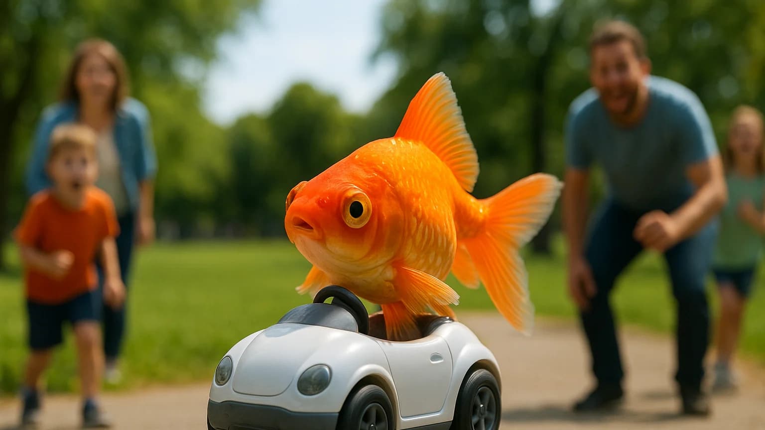 Blub the Goldfish Turns the Car Keys: How a Fish Became a Driving Sensation!