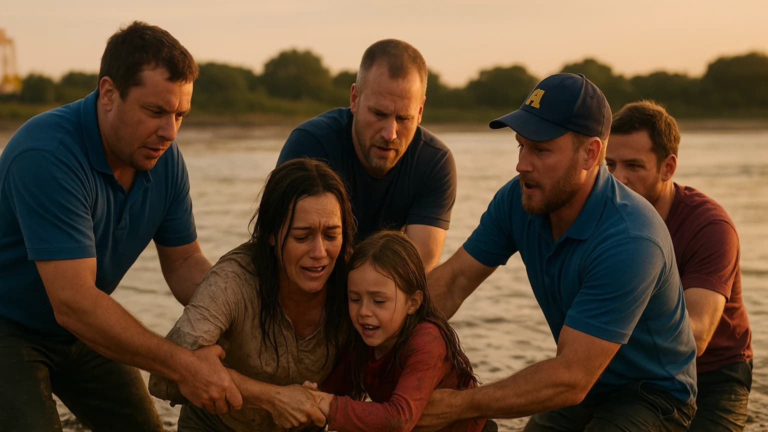Heroic Rescue: Mother and Daughter Stuck in Wet Sand, but Not for Long!