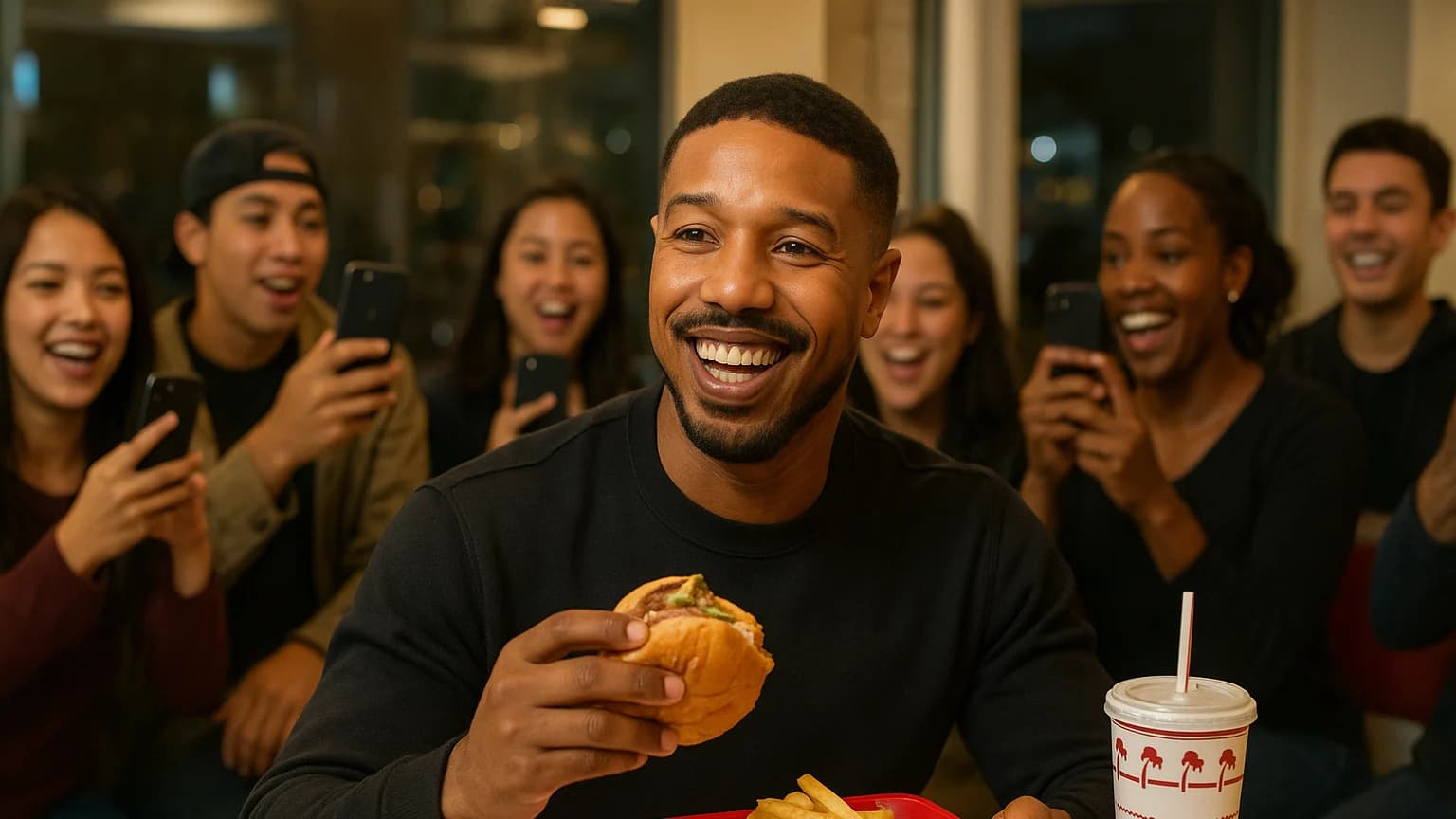 Michael B. Jordan Swaps the Red Carpet for In-N-Out Burgers After Oscar Win!