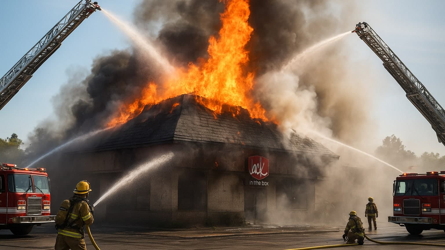 Flames and Fast Food: Abandoned Jack in the Box Sparks Dramatic Fire in Sacramento