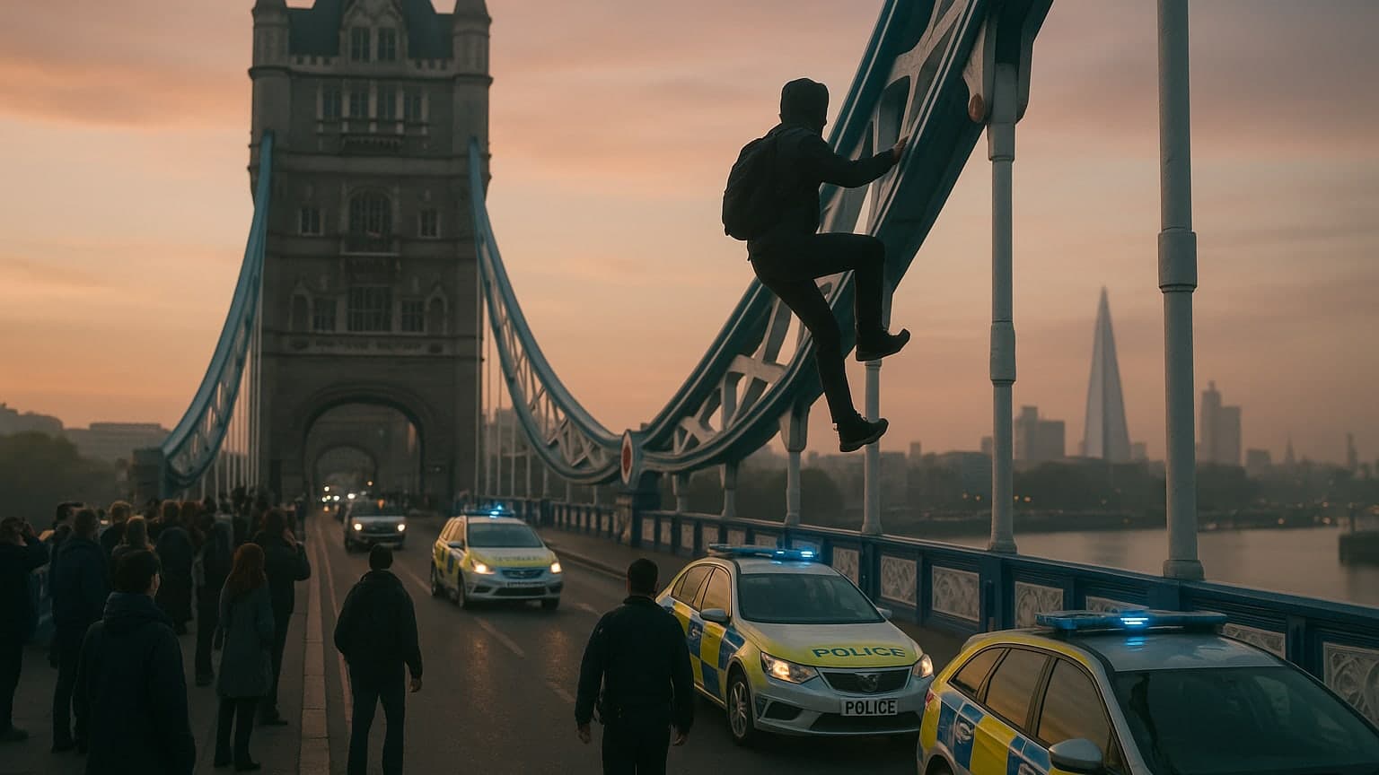 High Drama at Tower Bridge: Daredevil Standoff Leaves Police on Edge