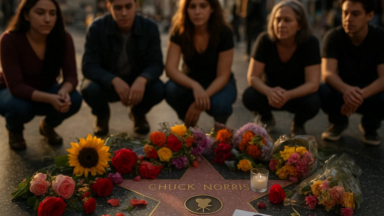 Chuck Norris Remembered: Fans Create Touching Memorial at Icon’s Hollywood Star