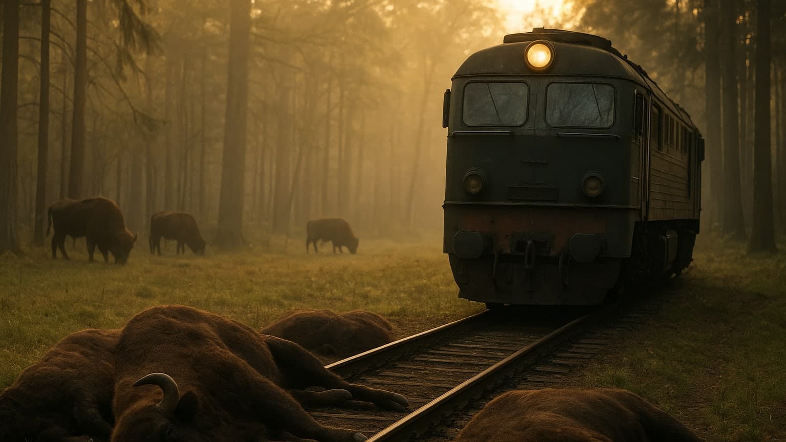 Train Wreck: Tragic Collision Claims Lives of Rare Bison in Poland