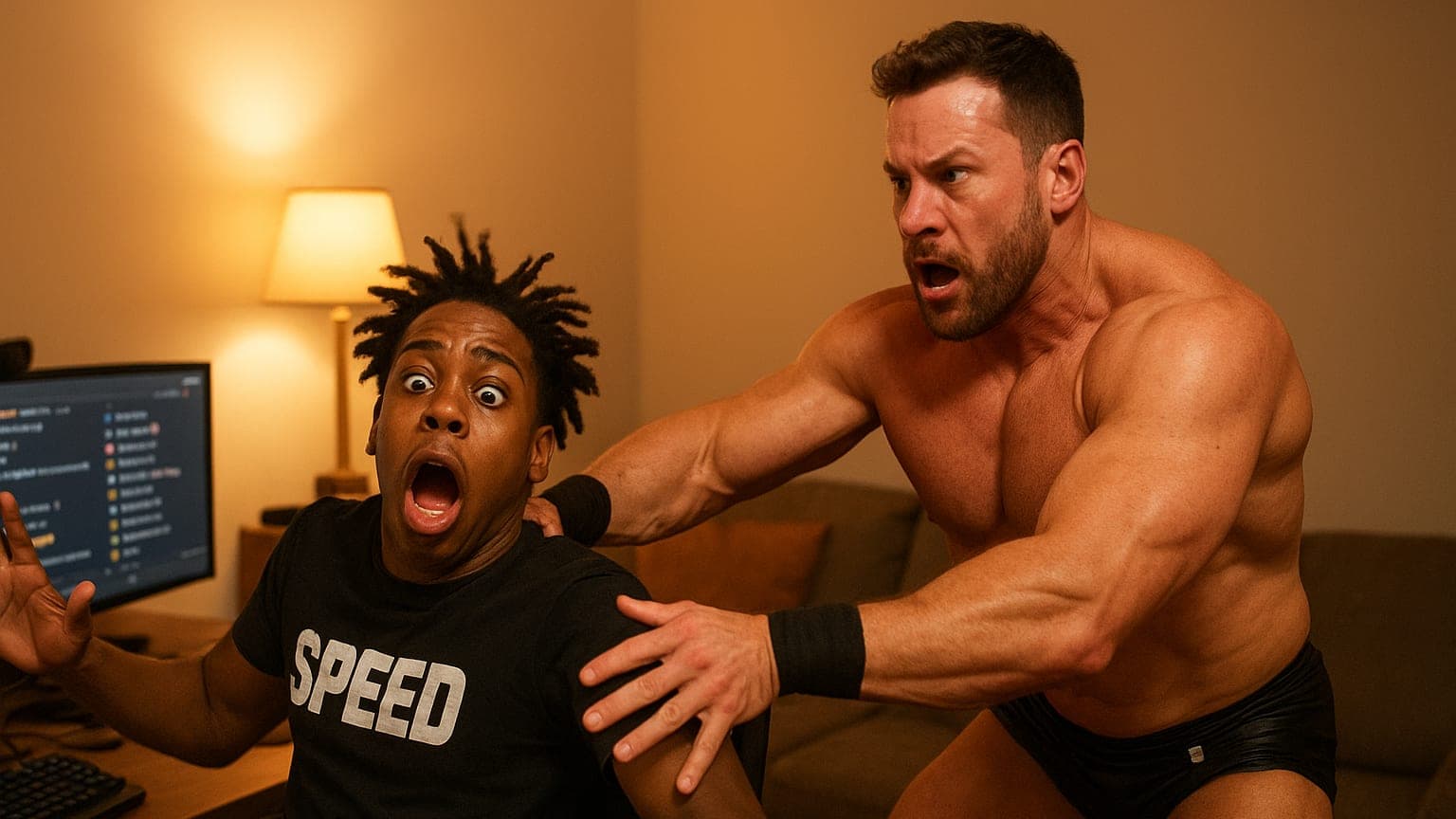 Wrestling Meets Streaming: IShowSpeed Gets Body-Slammed Live by L.A. Knight!