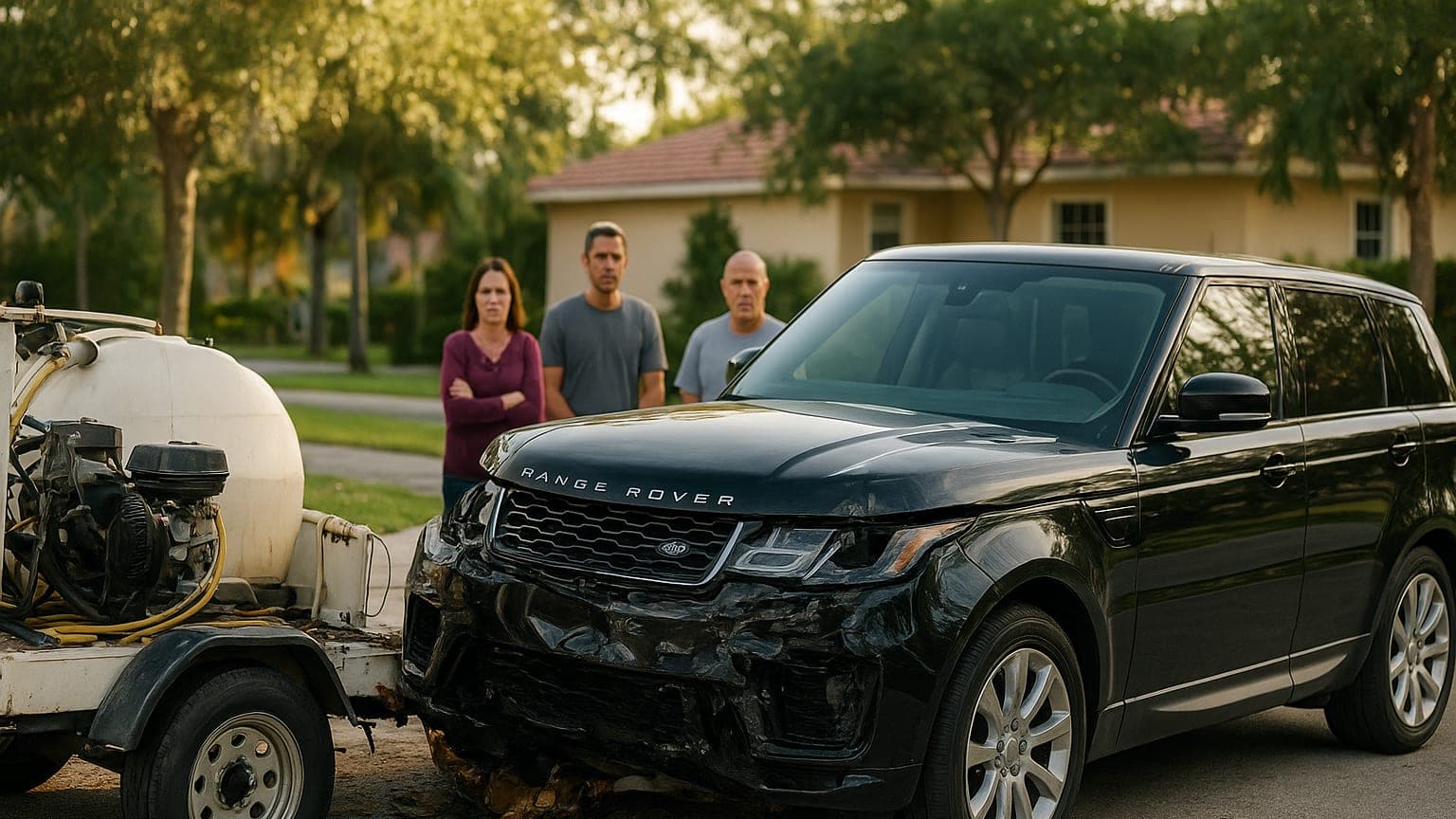 Driveway Drama: Tiger Woods Hits Trouble with a Trailer!
