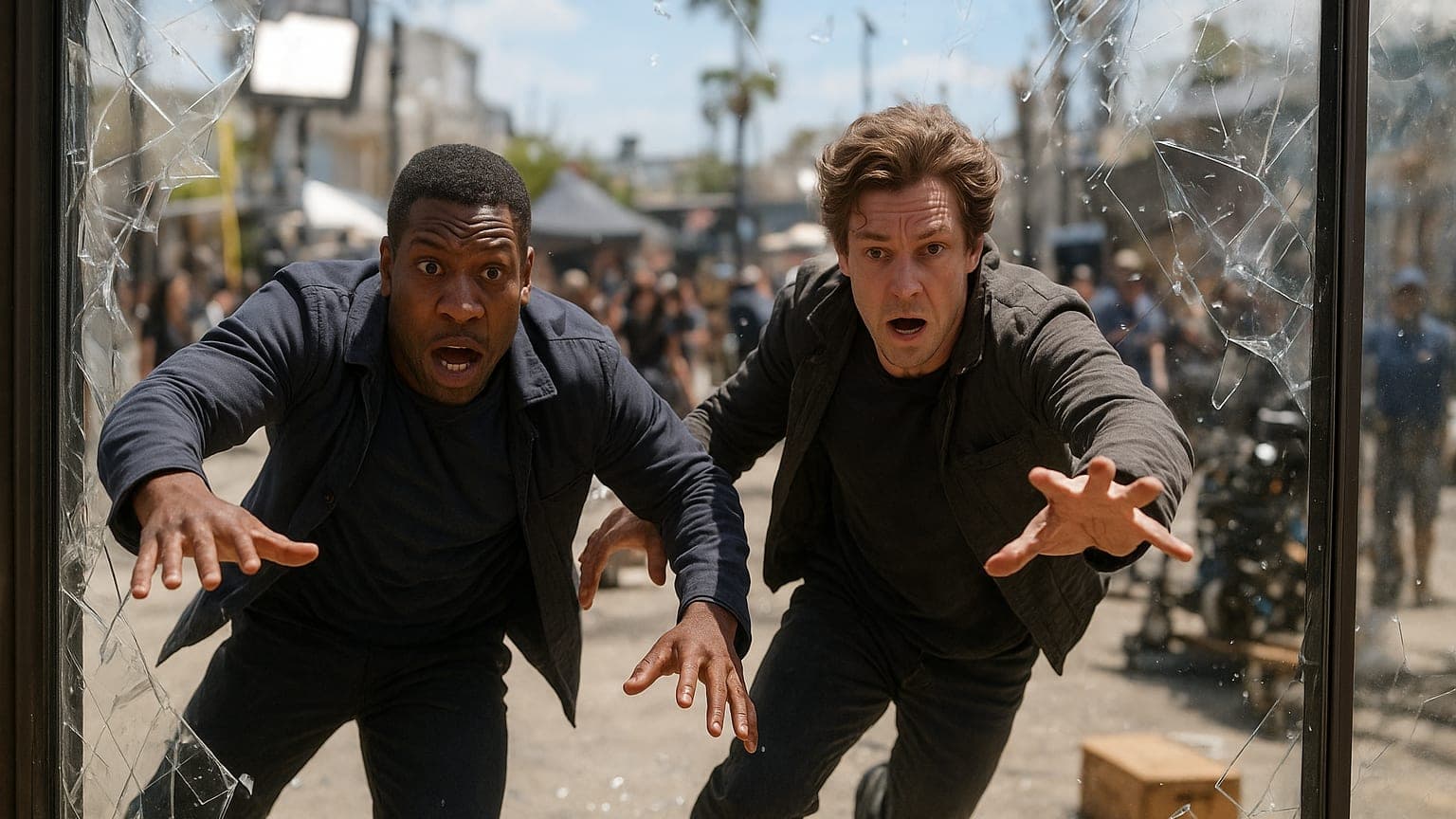 When Superheroes Fall: Jonathan Majors' Glassy Encounter on Set!