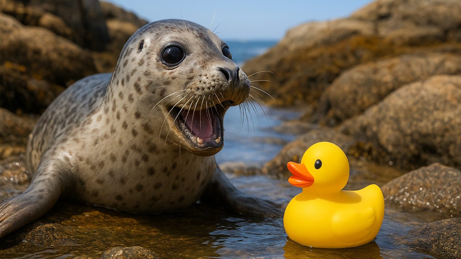 Reggae the Seal: The Viral Sensation Rocking the Aquatic World with a Rubber Duck!