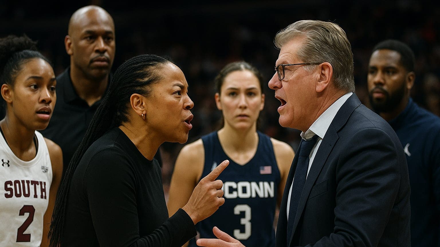 Handshake or Showdown? The Drama Between Coaches Dawn Staley and Geno Auriemma Takes Center Stage!
