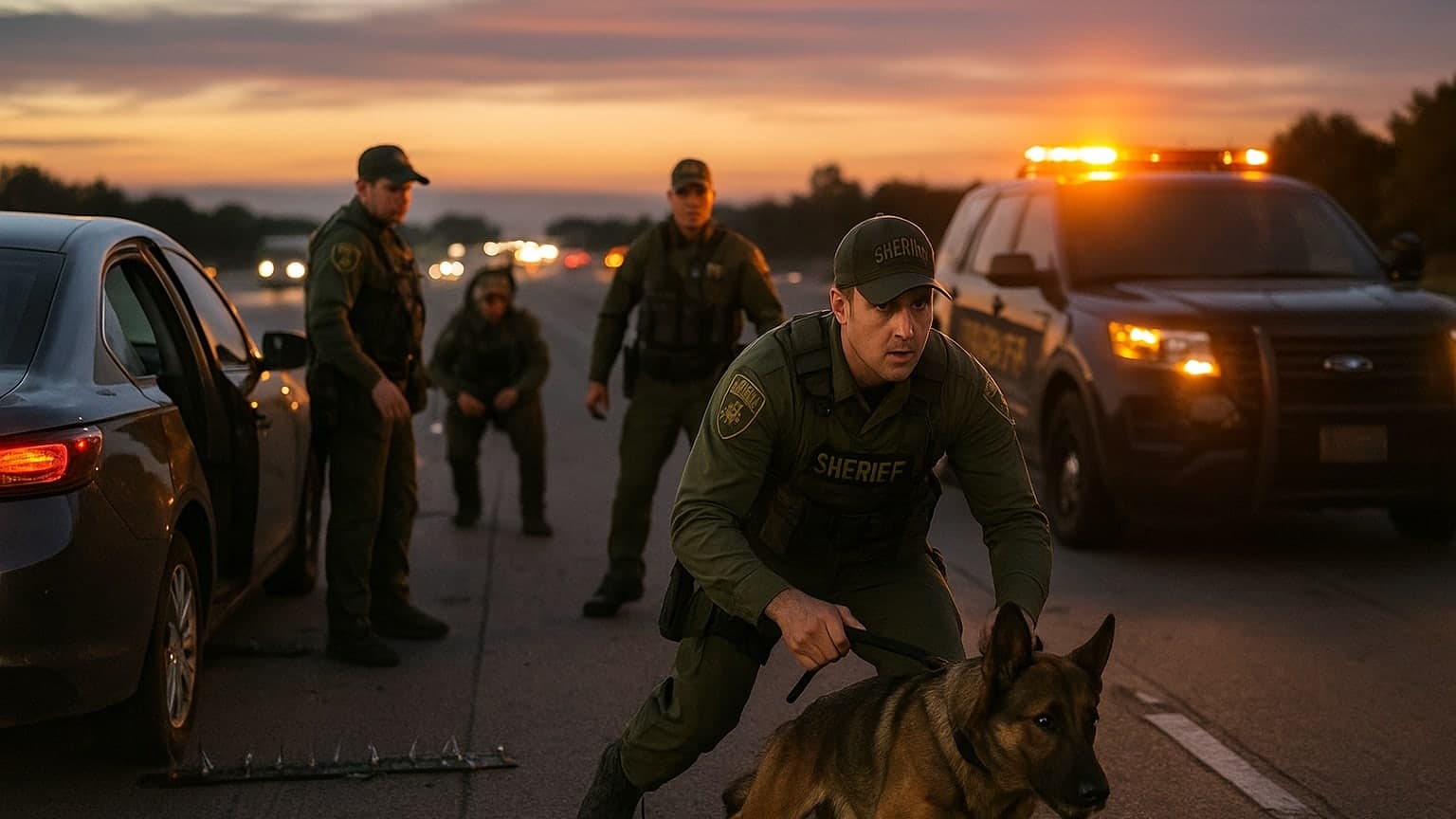 Driver's Shocking Act: K-9 Stabbed During Slow-Speed Interstate Chase!