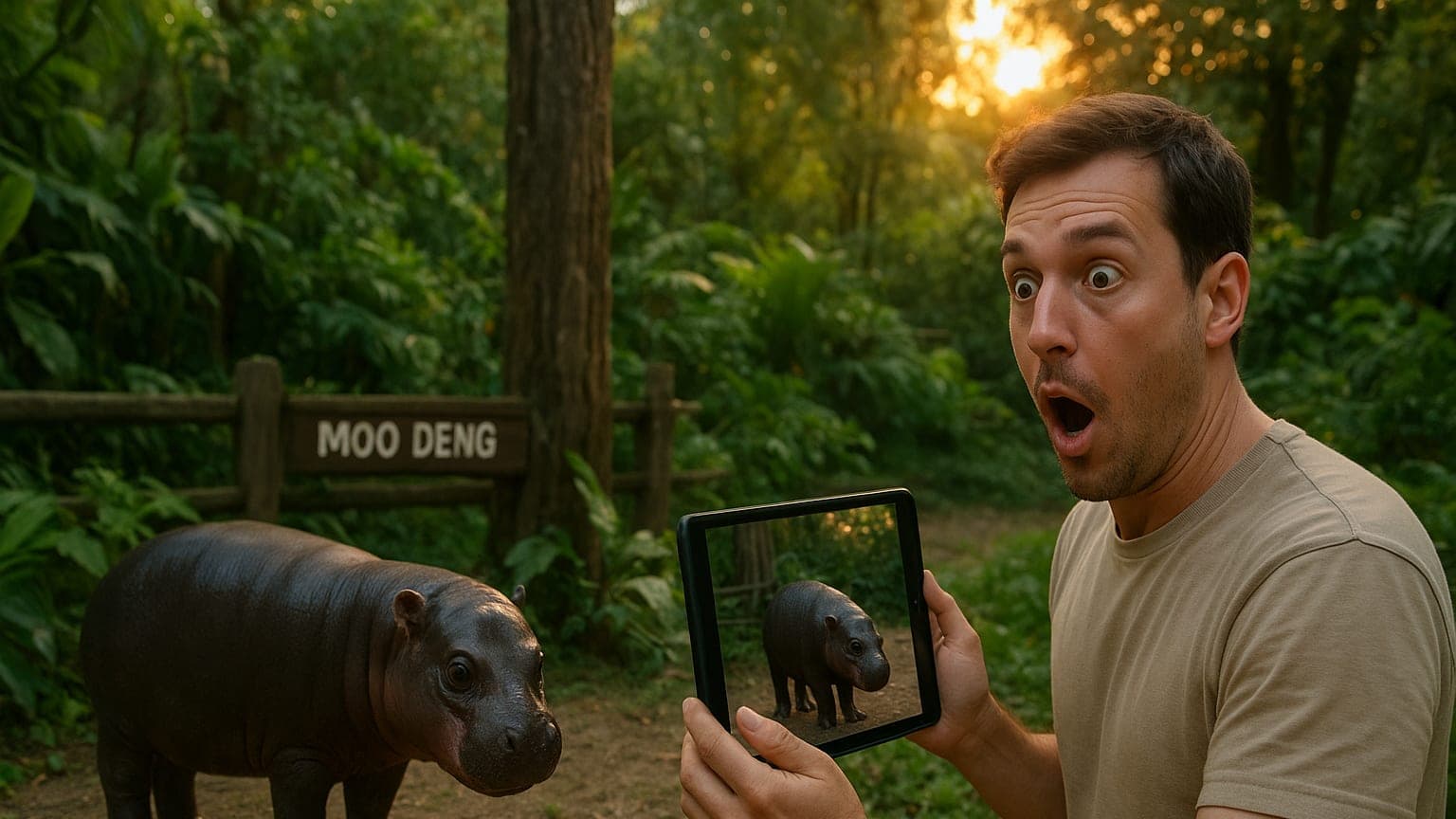 Hippo Hijinks: Man Faces $300 Fine After Disrupting Moo Deng's Peace!