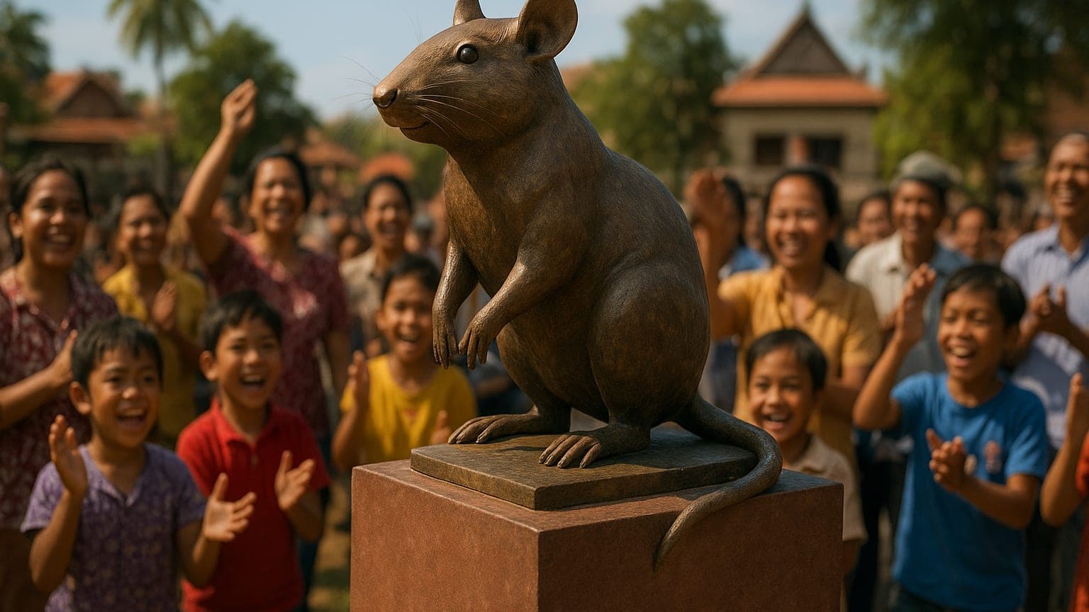 Statue Unveiling: The Hero Rat Who Cleared Landmines and Our Hearts!
