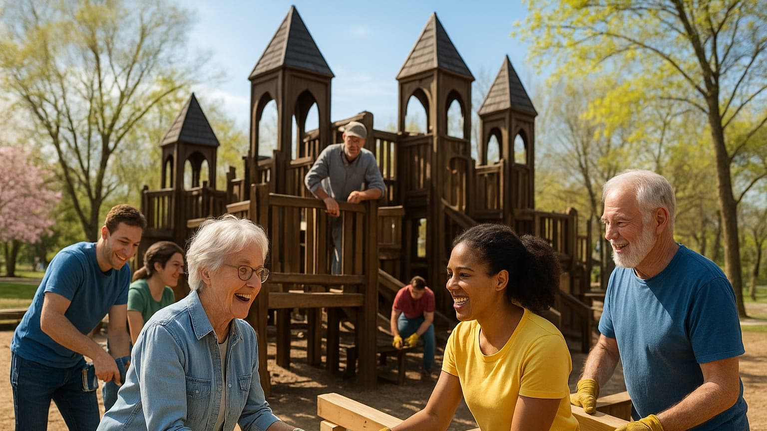 Castle Park Revival: Volunteers Transform a Beloved Playground Into a Modern Masterpiece!