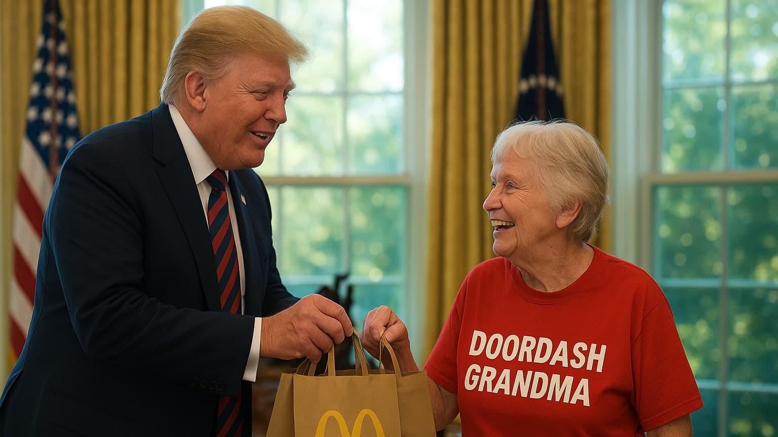 Trump, Tipping, and Takeout: A McDonald's Delivery in the Oval Office!