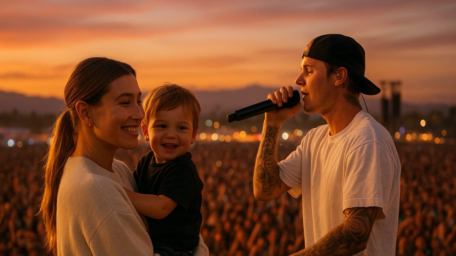 Hailey, Justin, and Jack: A Family Affair Under the Coachella Sun!