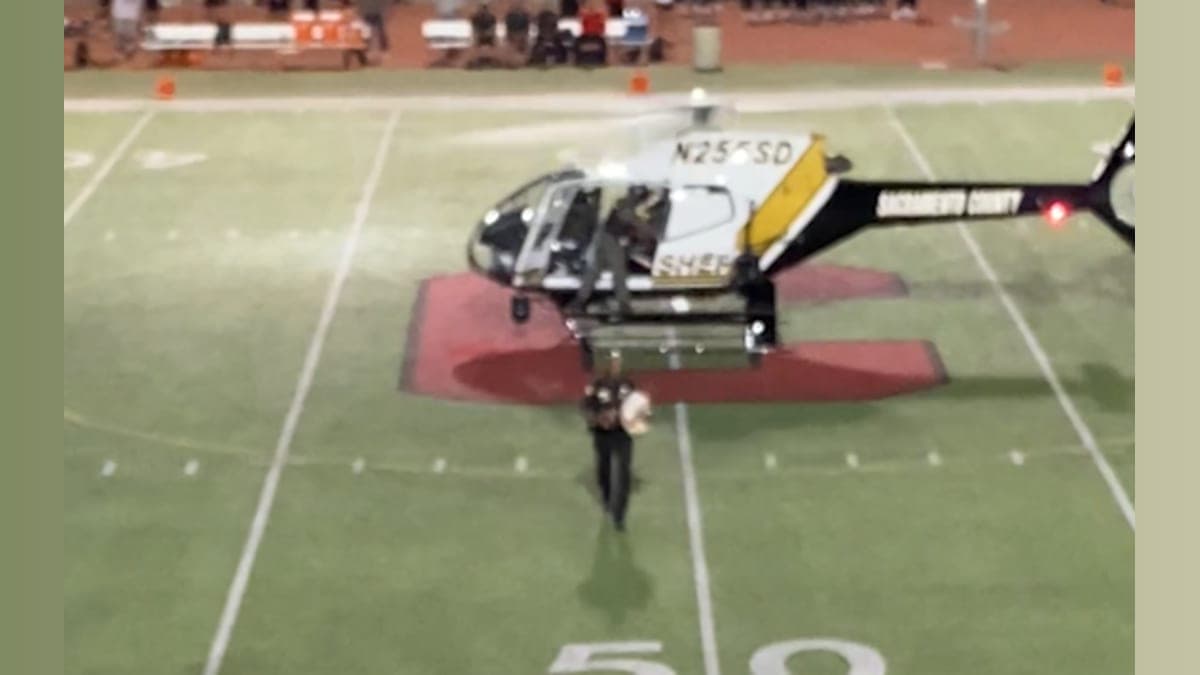 Sheriff's Helicopter Arrival Takes Homecoming to New Heights!