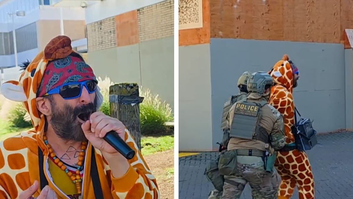Giraffe Costume Chaos: Comedian’s Protest Ends with an Arrest