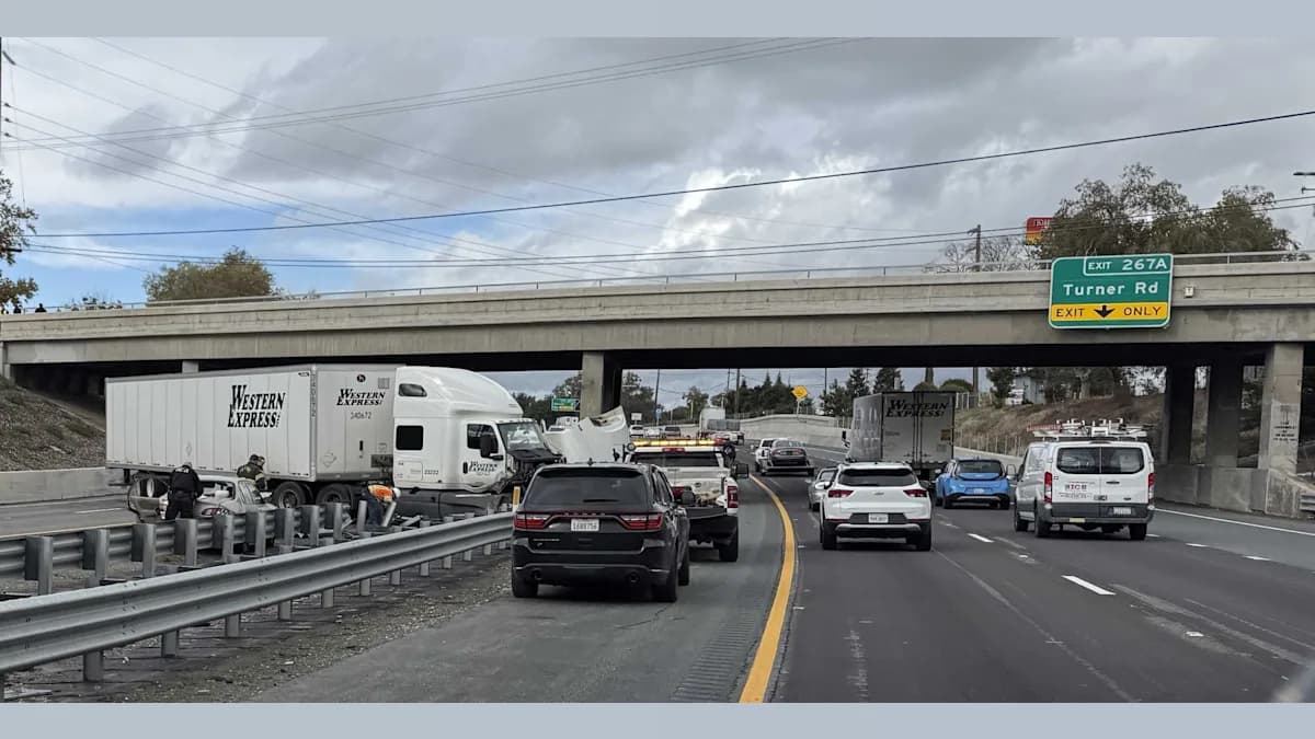Highway 99 Holds Up Traffic with Shocking Big Rig Mishap!