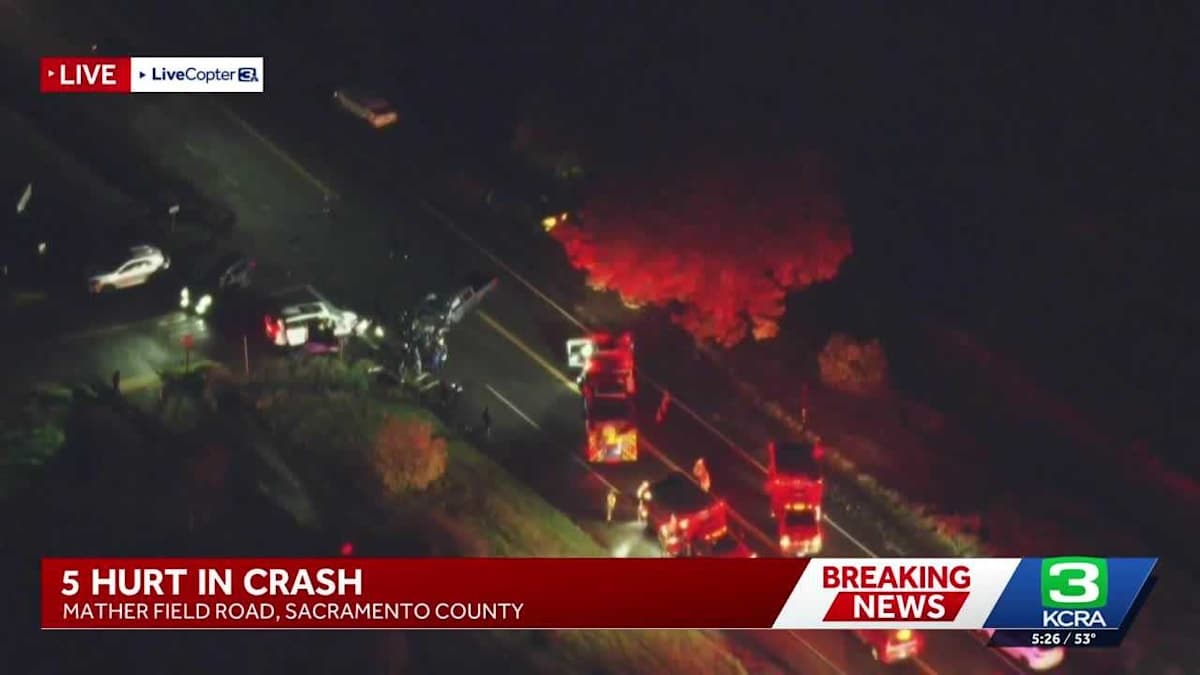 Crash Chaos: Five Injured in Mather Airport Multi-Vehicle Wreck