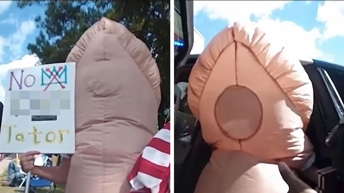 Grandma in Inflatable Costume Causes Storm at Trump Protest—You Won’t Believe What Happened Next!
